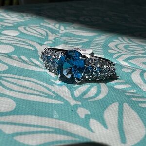 Bomb Party Lab Created Aqua Blue Spinel Ring - Love Me Forever